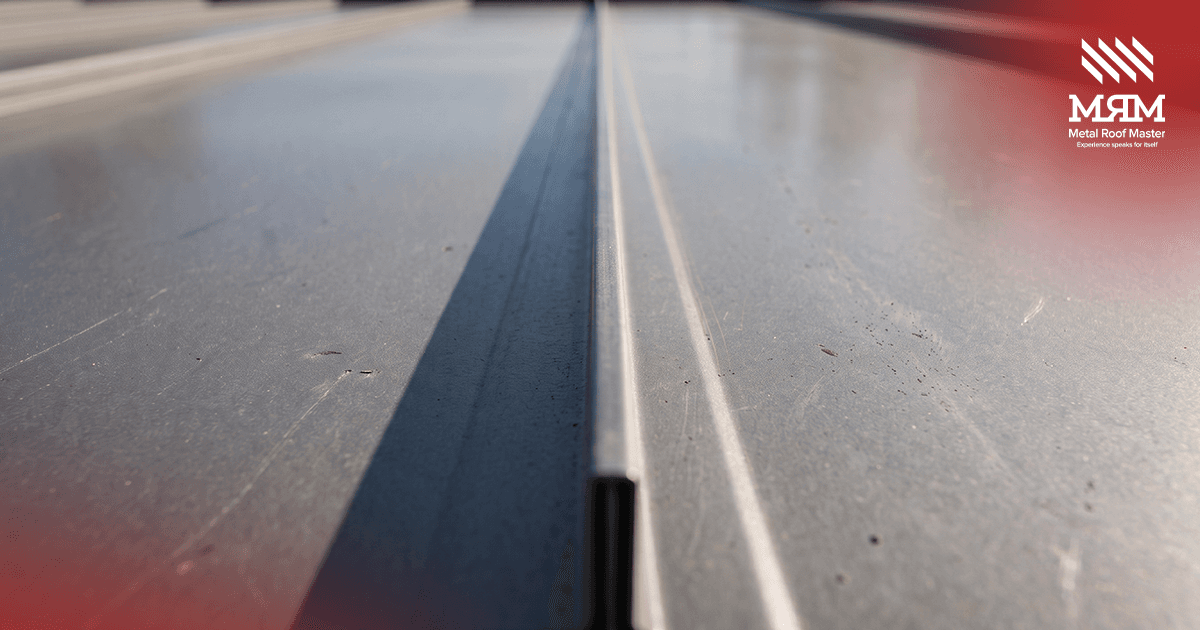Close-up of a coated steel roofing coil